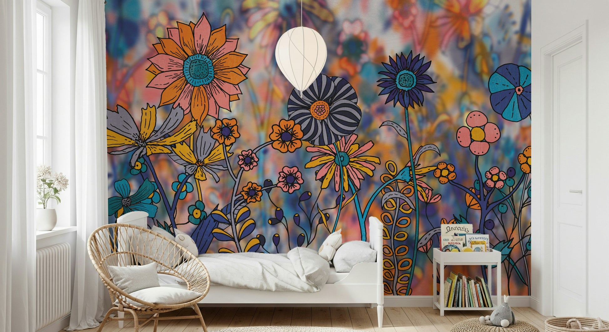 A classic floral wallpaper for walls.