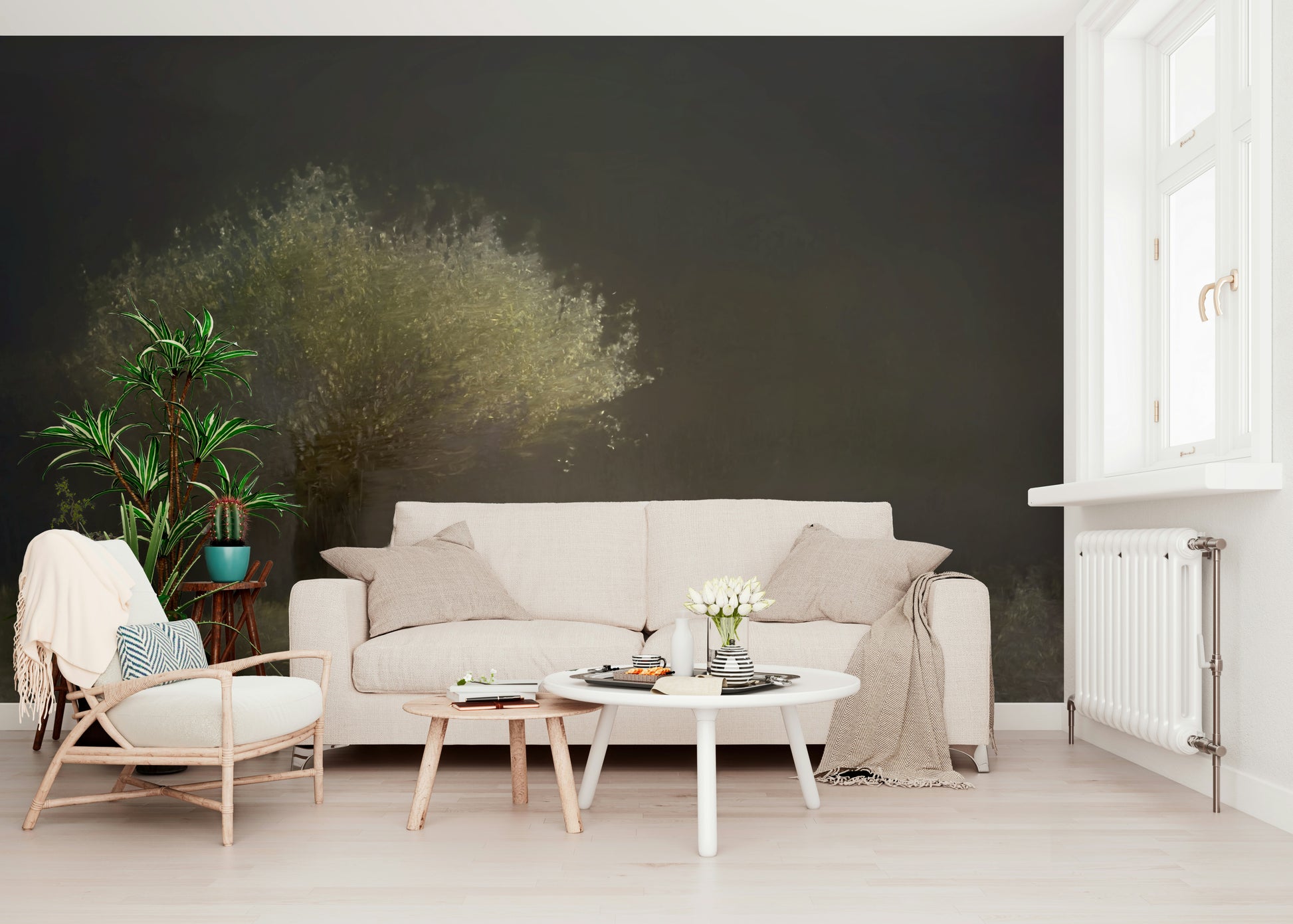 A classic forest theme wallpaper for walls.