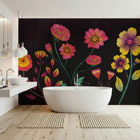 A classic soft floral wallpaper for walls.