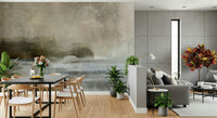 A graceful subtle pattern wall mural in cool, tranquil tones.