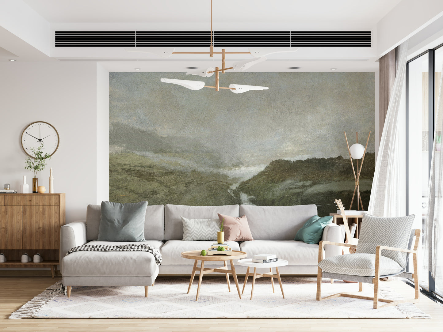 A tranquil subtle fog wall mural for your decor.