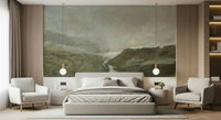 A contemplative gentle design wallpaper mural for a feature wall.
