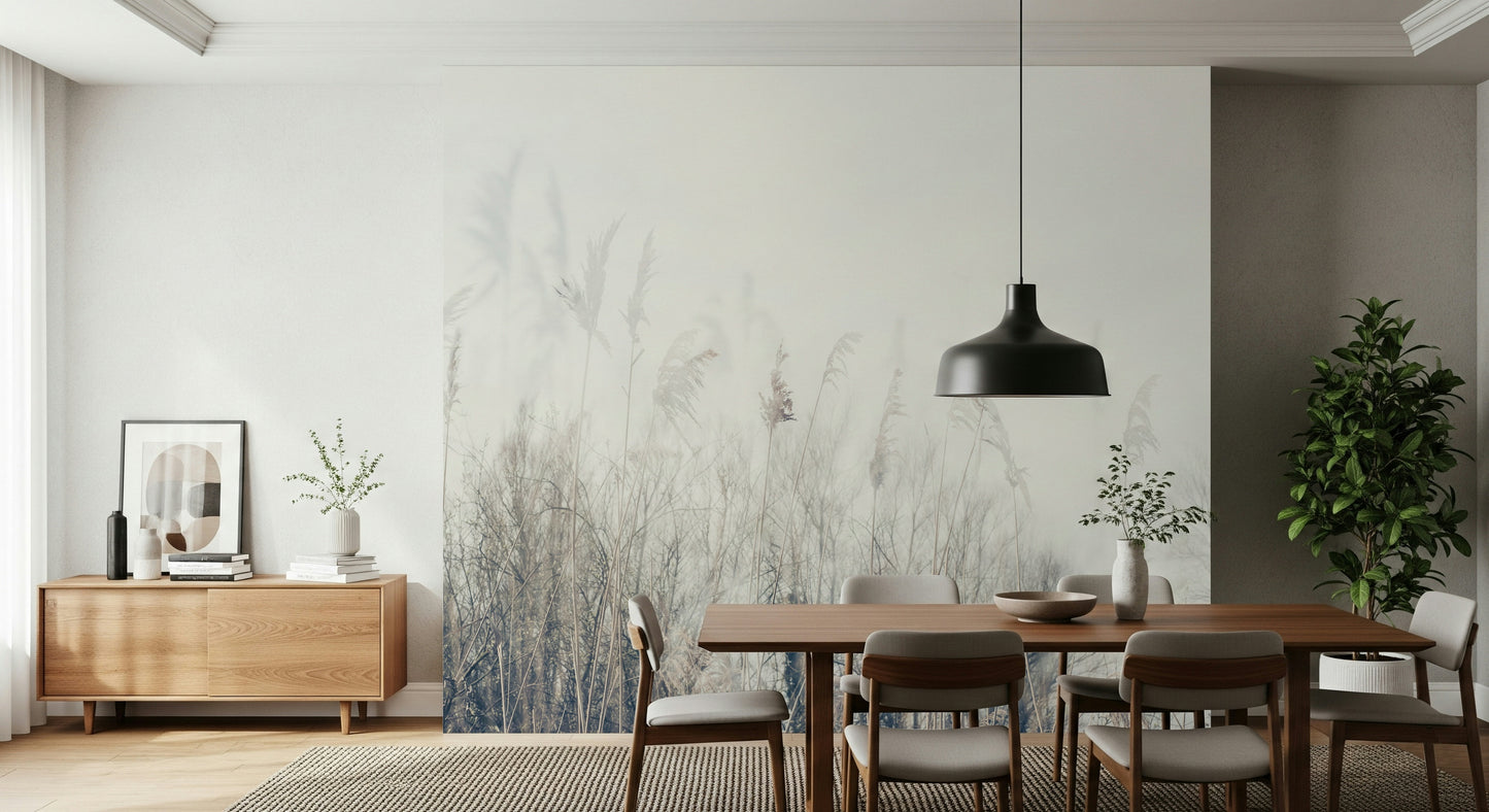 A beautiful subtle abstract wallpaper mural with a winter or frost effect.