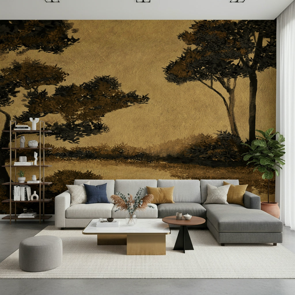 An artistic nature seascape mural for home decor.
