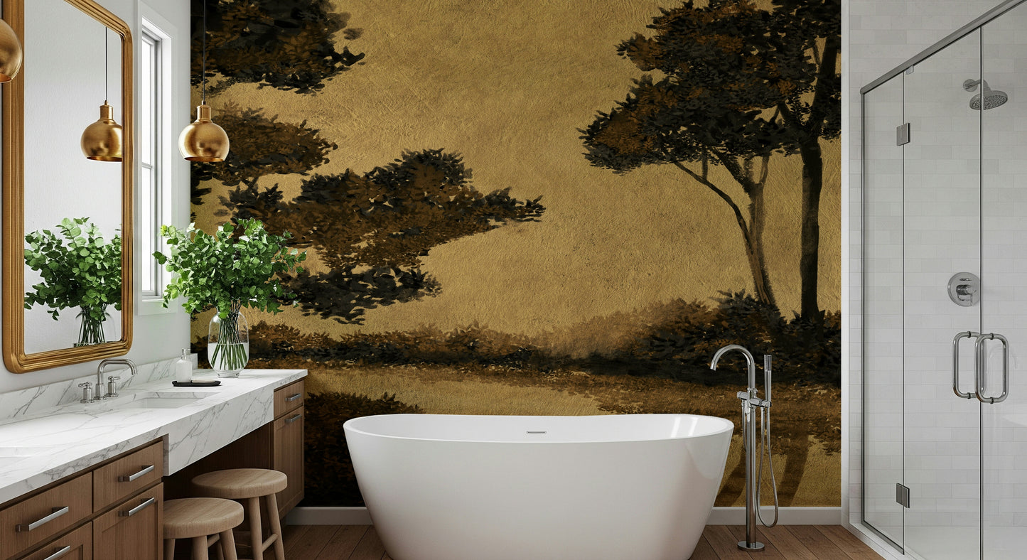 A serene flowing water wall mural for your decor.