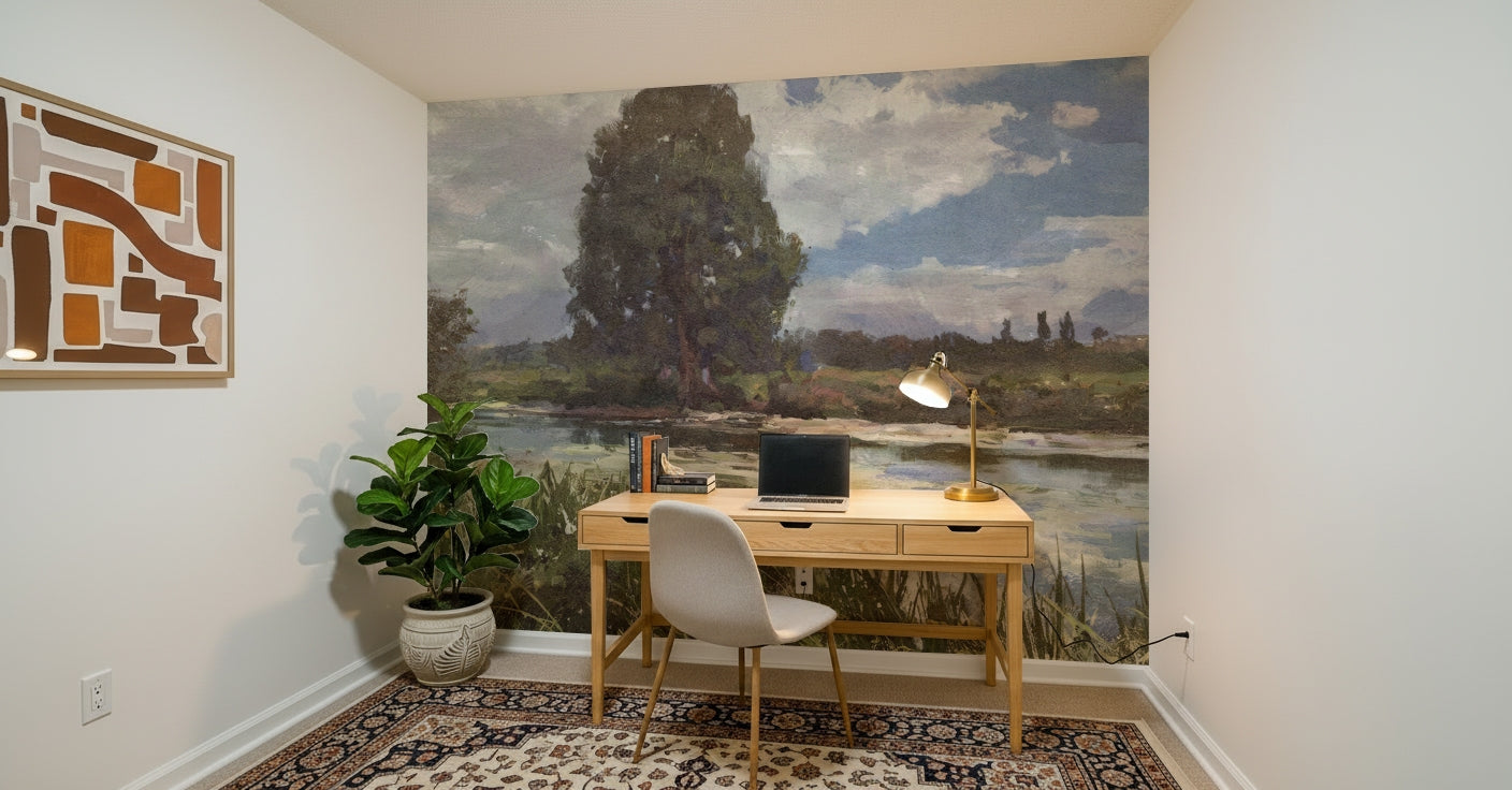 An artistic nature inspired mural for home decor.