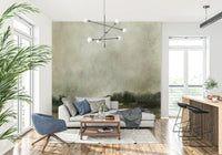 A beautiful wide-angle wall mural of a serene coast.