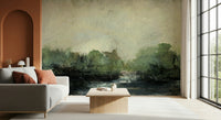 A contemplative gentle fog wallpaper mural for a feature wall.