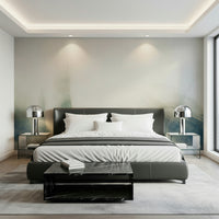 A calming abstract design wallpaper mural that defines a space.