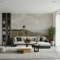 A beautiful modern art wall mural of delicate lines.