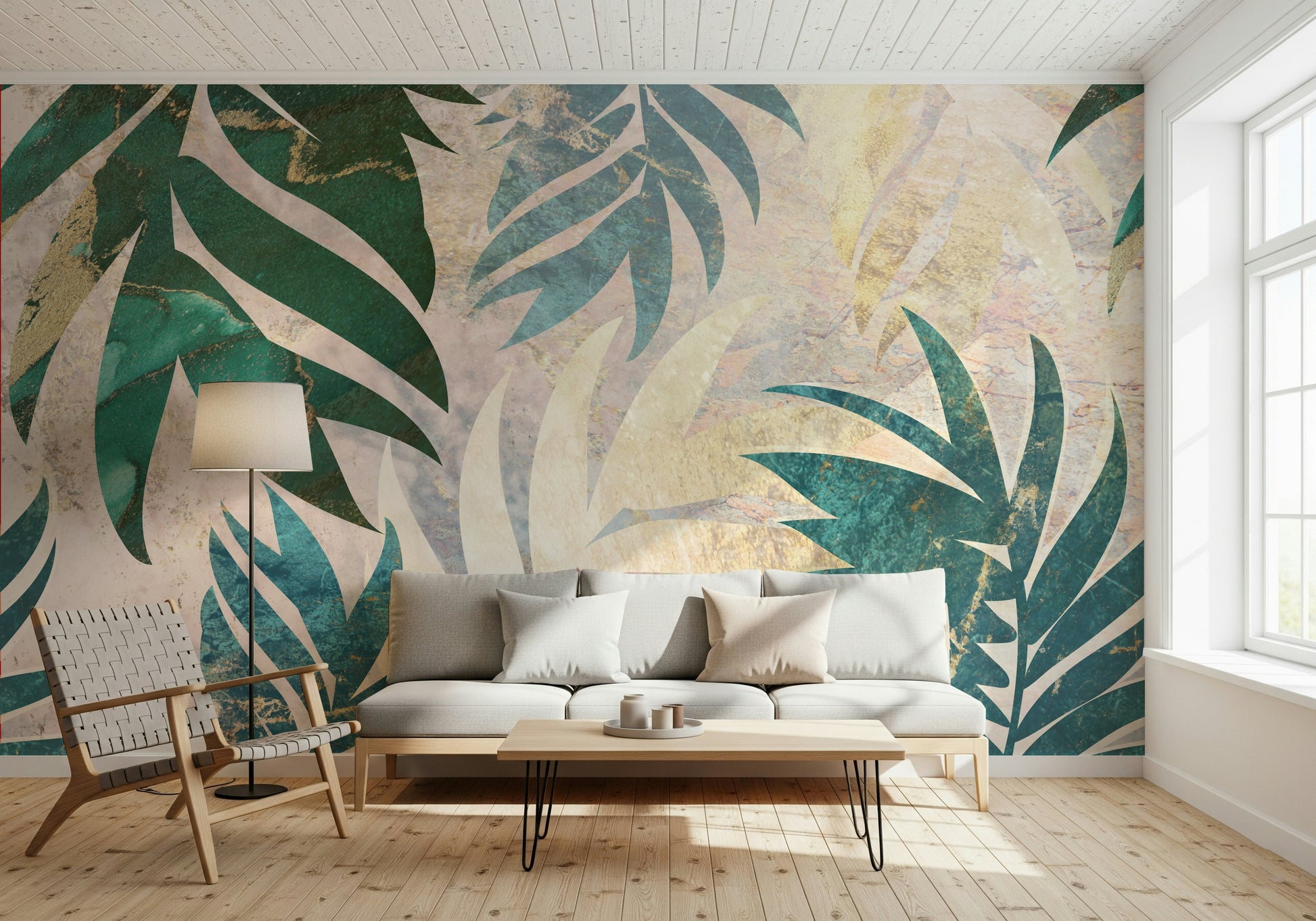 An artistic nature inspired mural for home decor.