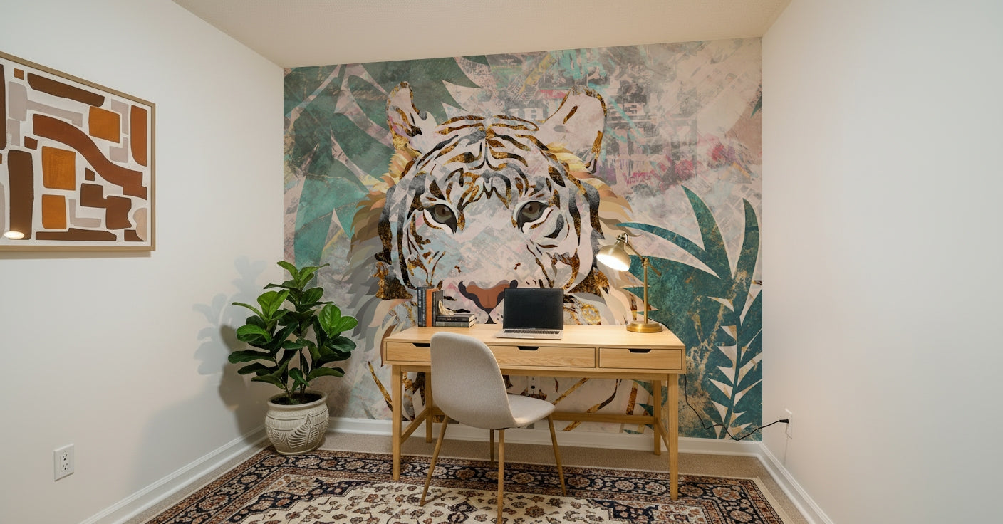 A beautiful modern art wall mural of a tropical animal.