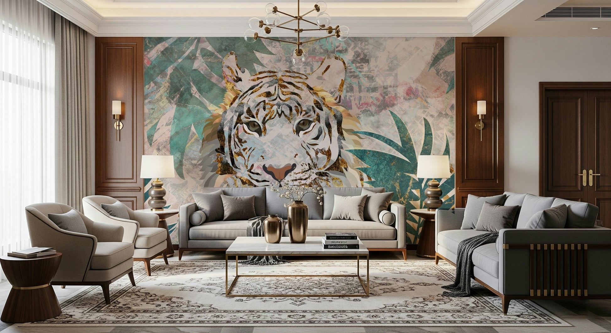 A classic tiger portrait wallpaper for walls.