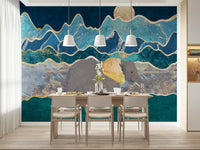 A serene abstract savanna wall mural for your decor.