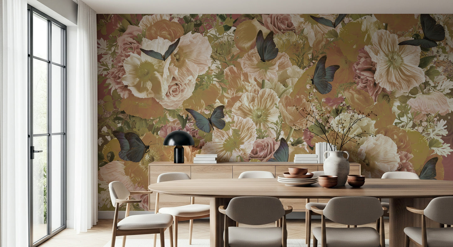 An artistic nature inspired mural for home decor.