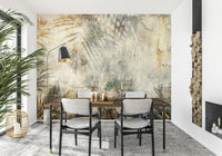 A serene abstract leaf wall mural for bold decor.