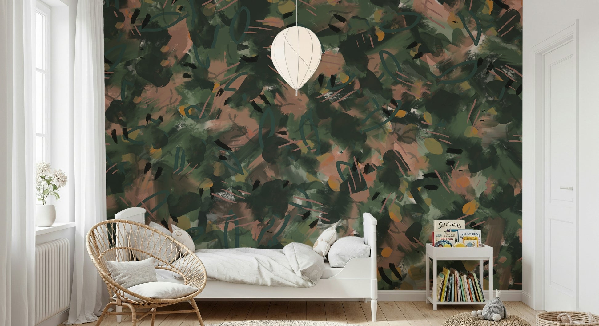 A contemplative subtle abstract wallpaper mural for a feature wall.