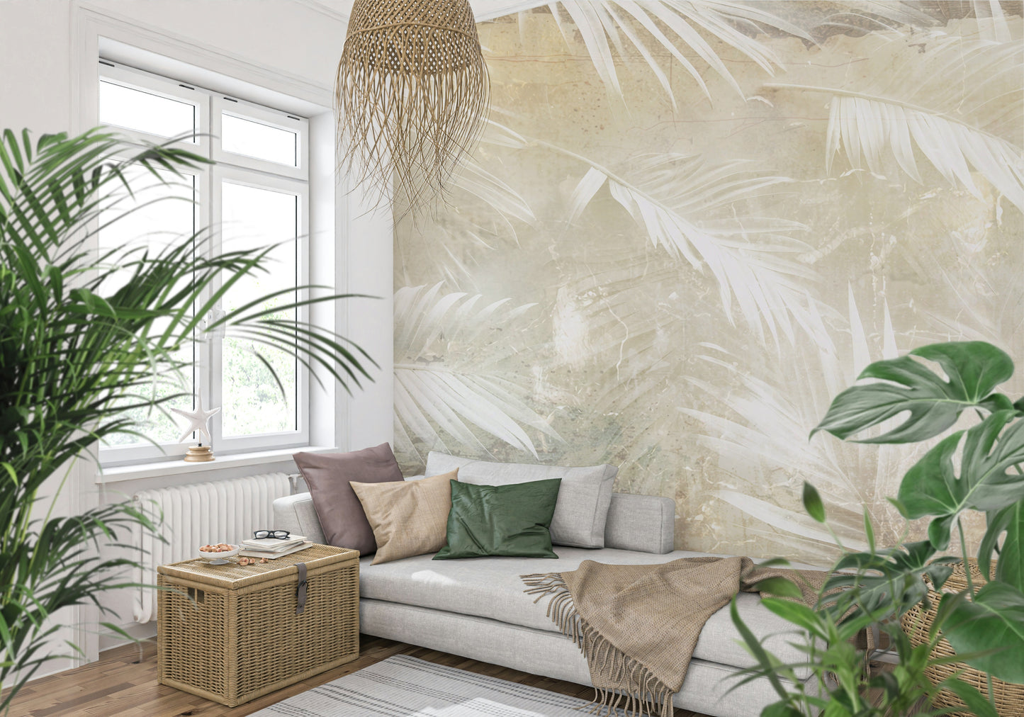 An artistic nature inspired mural for home decor.