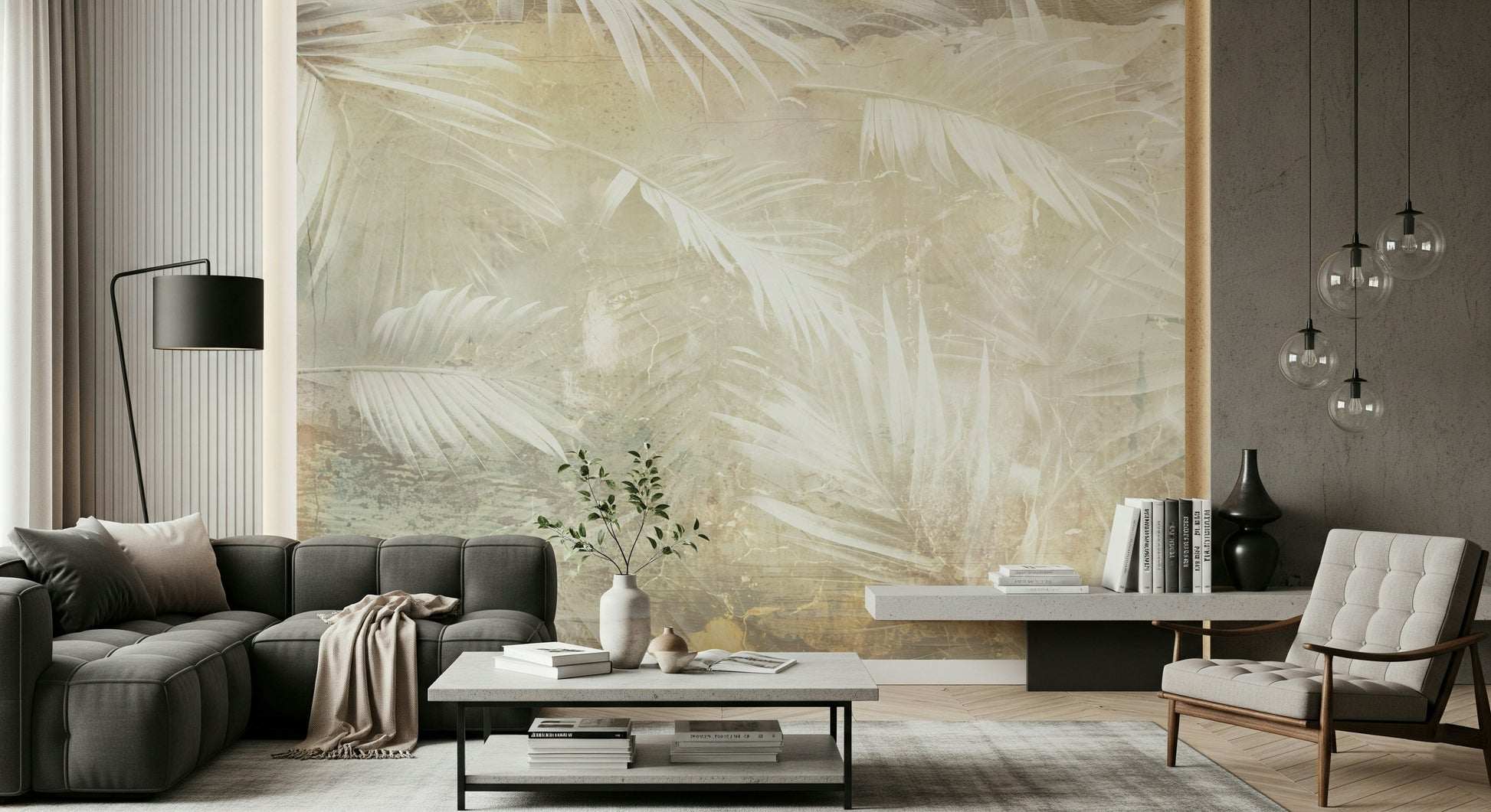 An artistic soft focus landscape mural on scenic wallpaper.