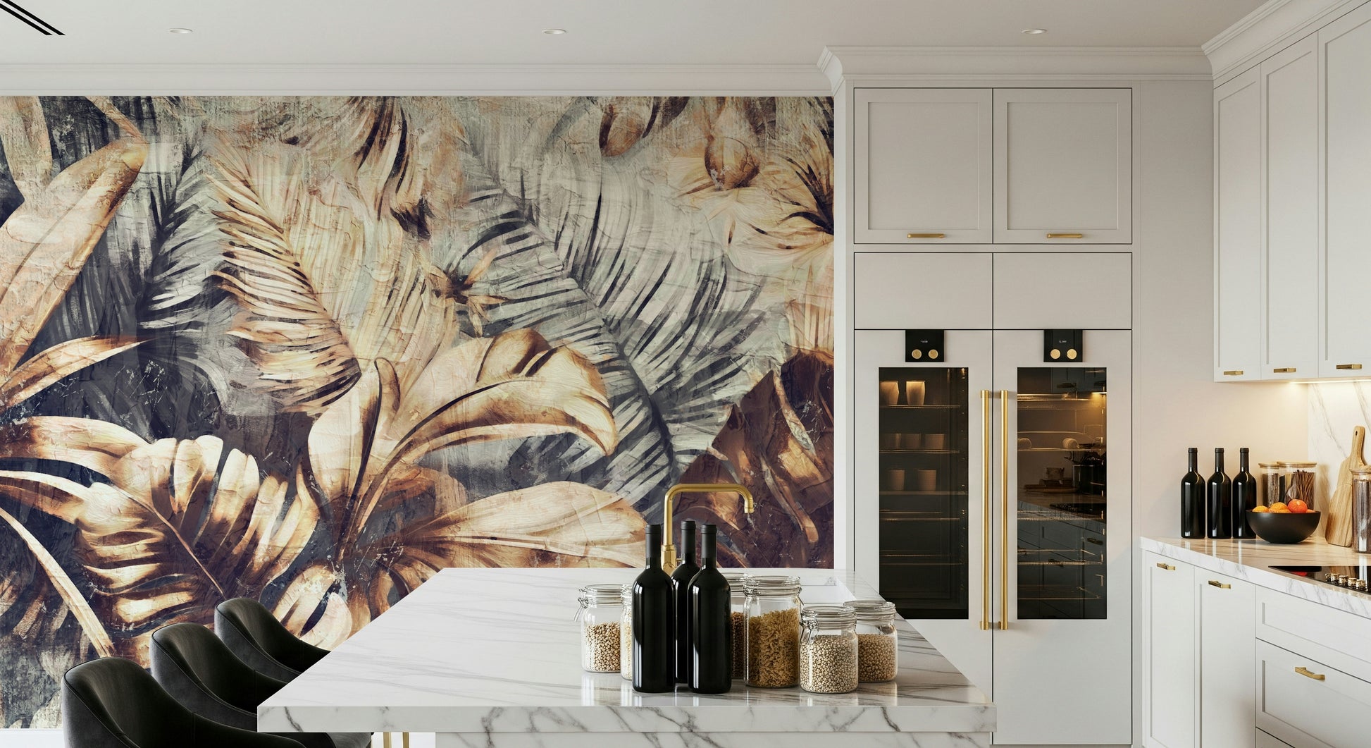 A classic tropical wallpaper for walls.