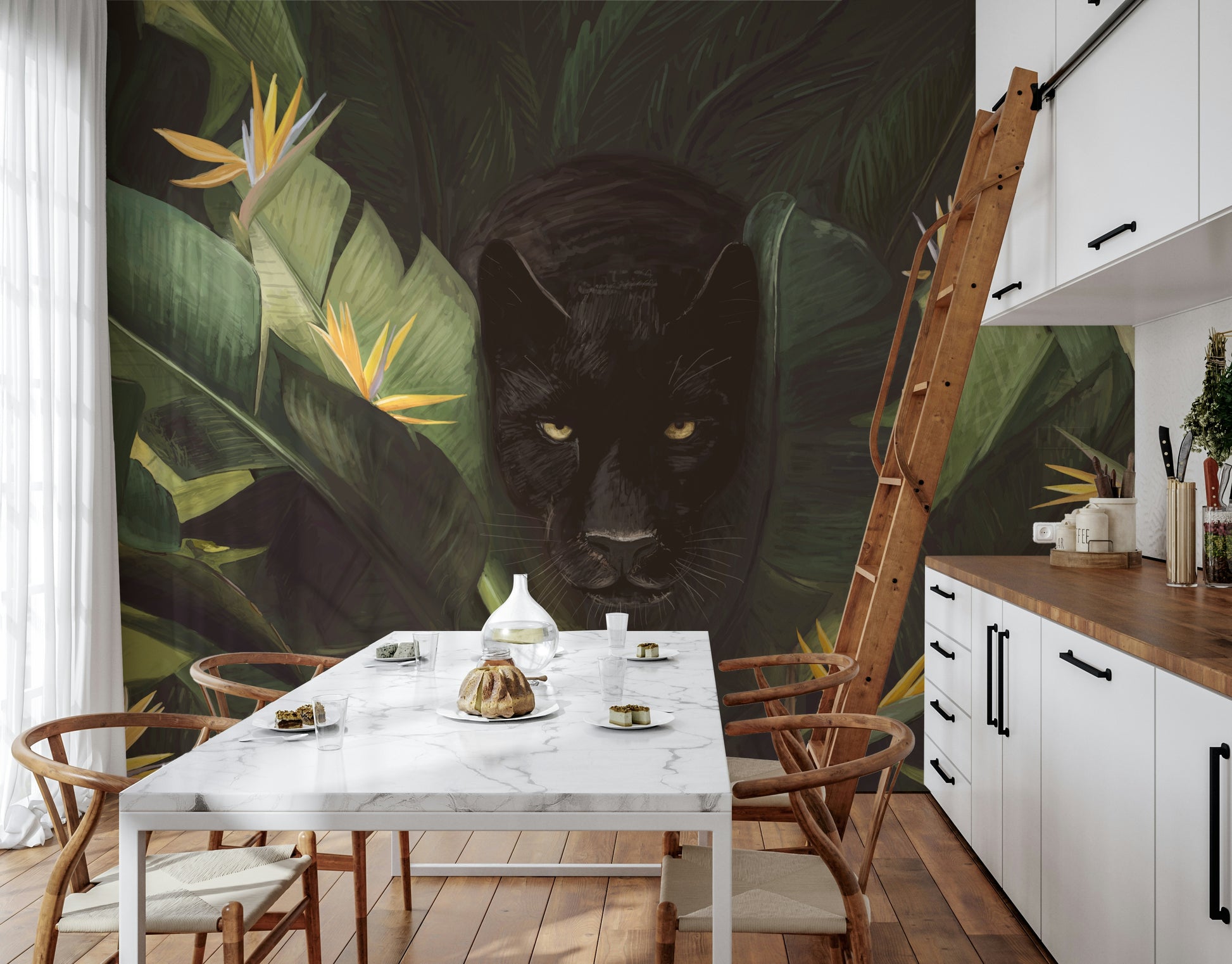 A classic jungle theme wallpaper for walls.