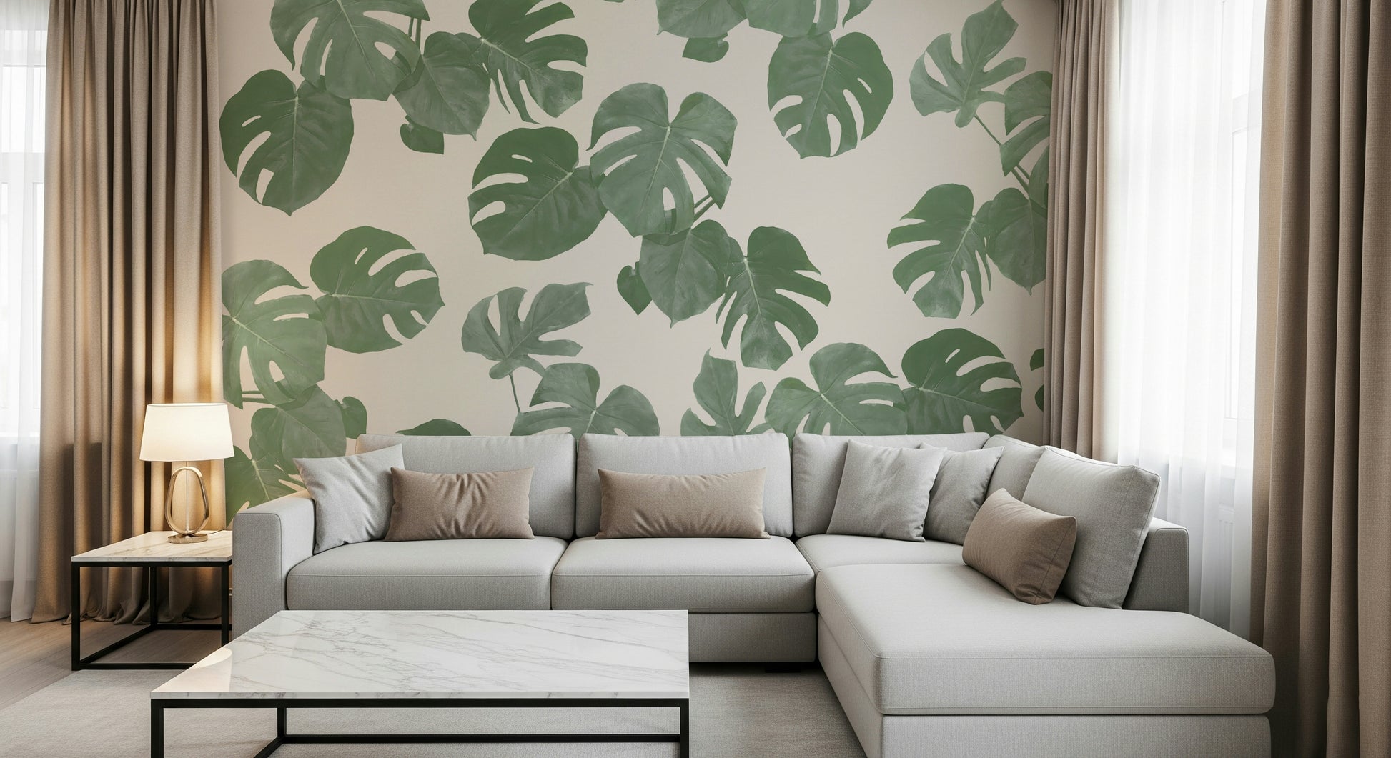An artistic nature inspired mural for home decor.