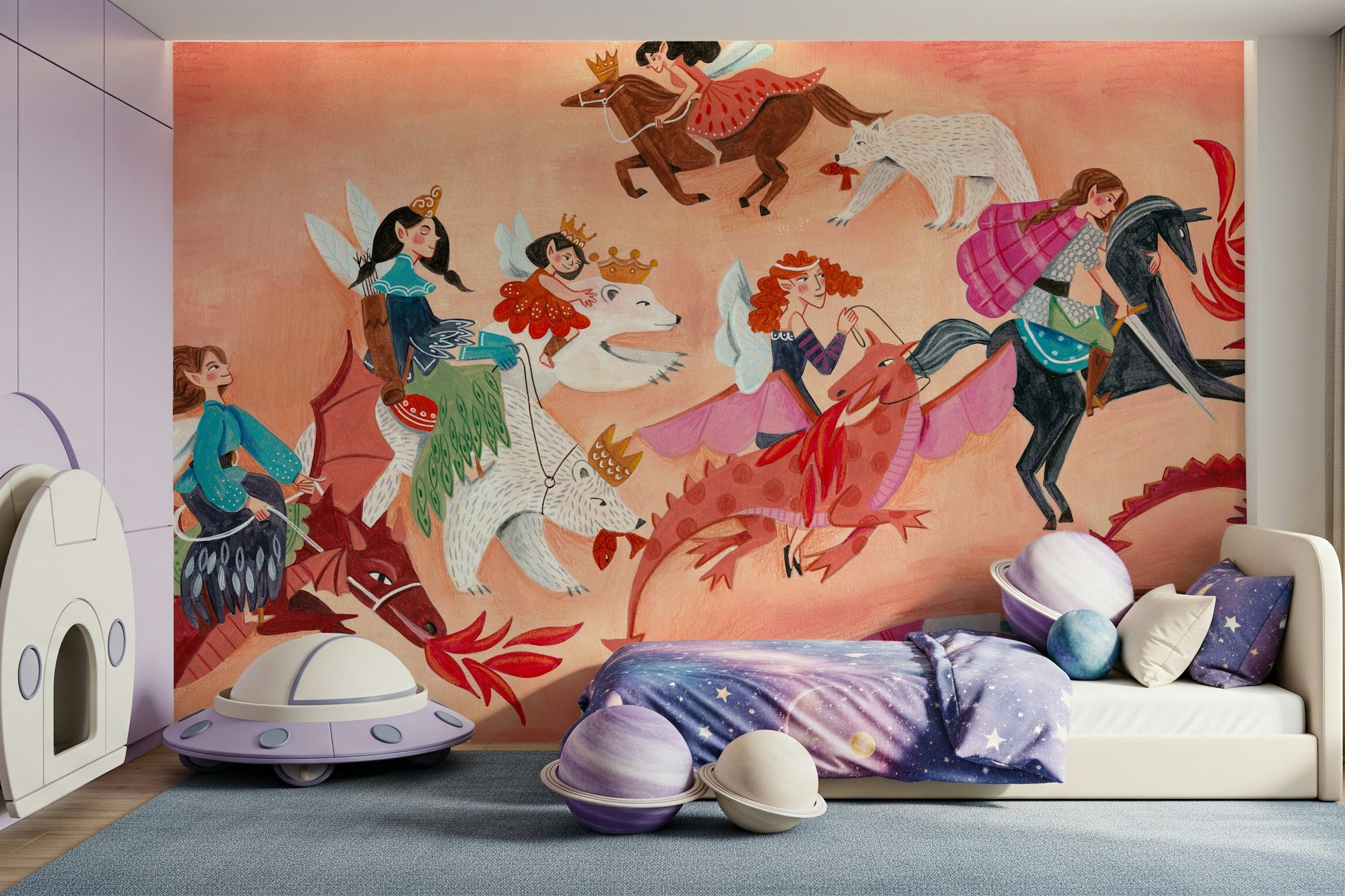 An artistic minimalist form mural for home decor.