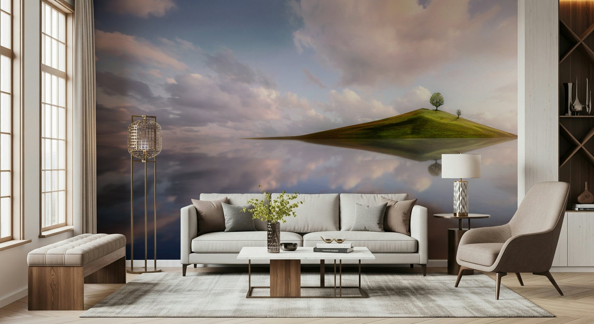 A serene flowing water wall mural for your decor.