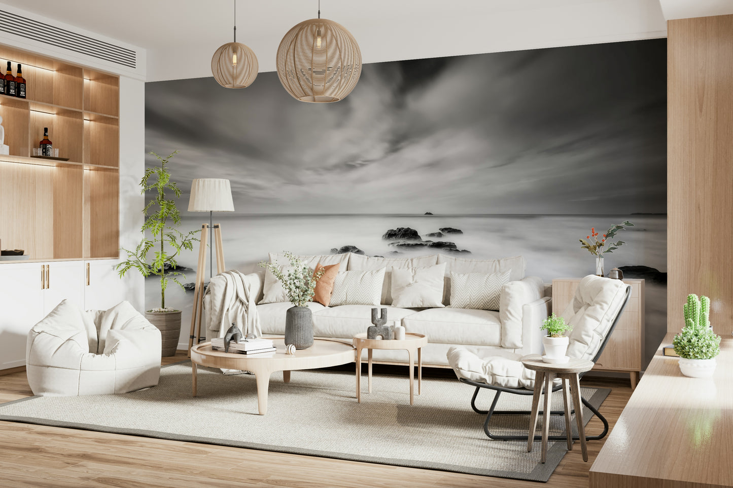 A serene flowing water wall mural for your decor.
