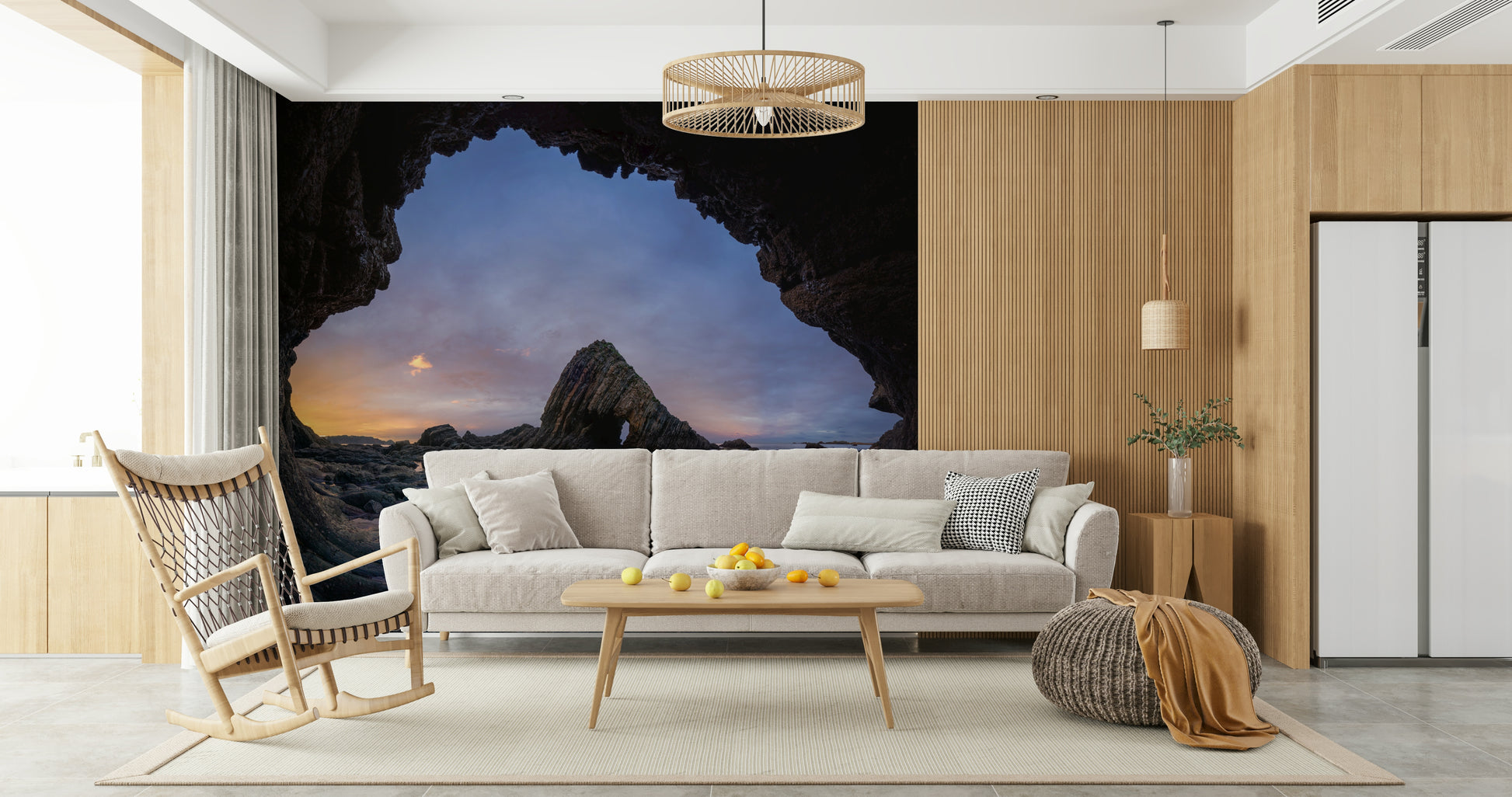 A serene flowing water wall mural for your decor.