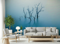 A contemplative gentle water wallpaper mural for a feature wall.