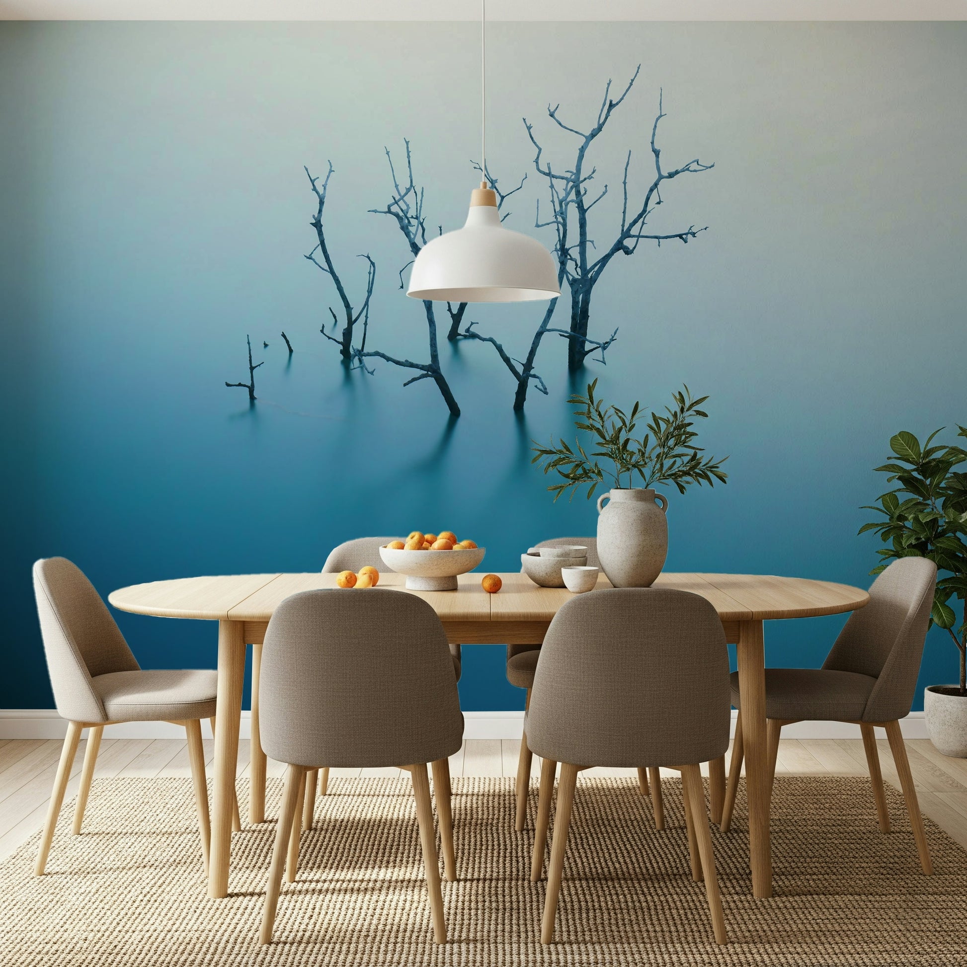A beautiful abstract water wallpaper mural with subtle reflections and texture.