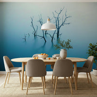 A beautiful abstract water wallpaper mural with subtle reflections and texture.