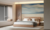 A calming abstract design wallpaper mural that defines a space.