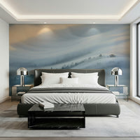A contemplative gentle cloud wallpaper mural for a feature wall.
