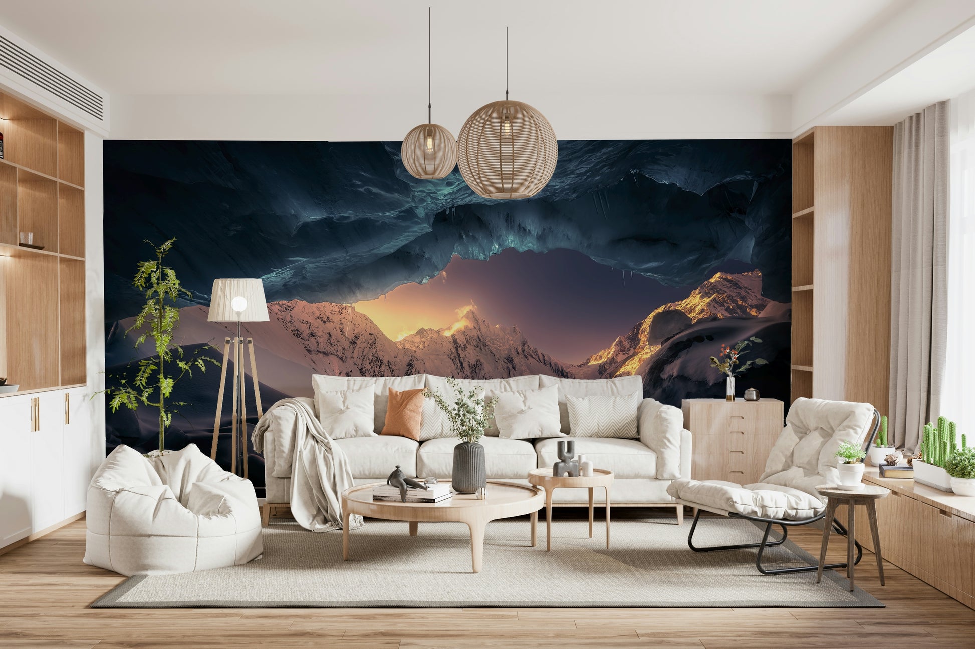An artistic nature inspired mural for home decor.