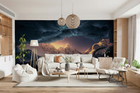 An artistic nature inspired mural for home decor.