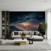 A serene mountain and ice texture wall mural for dramatic decor.