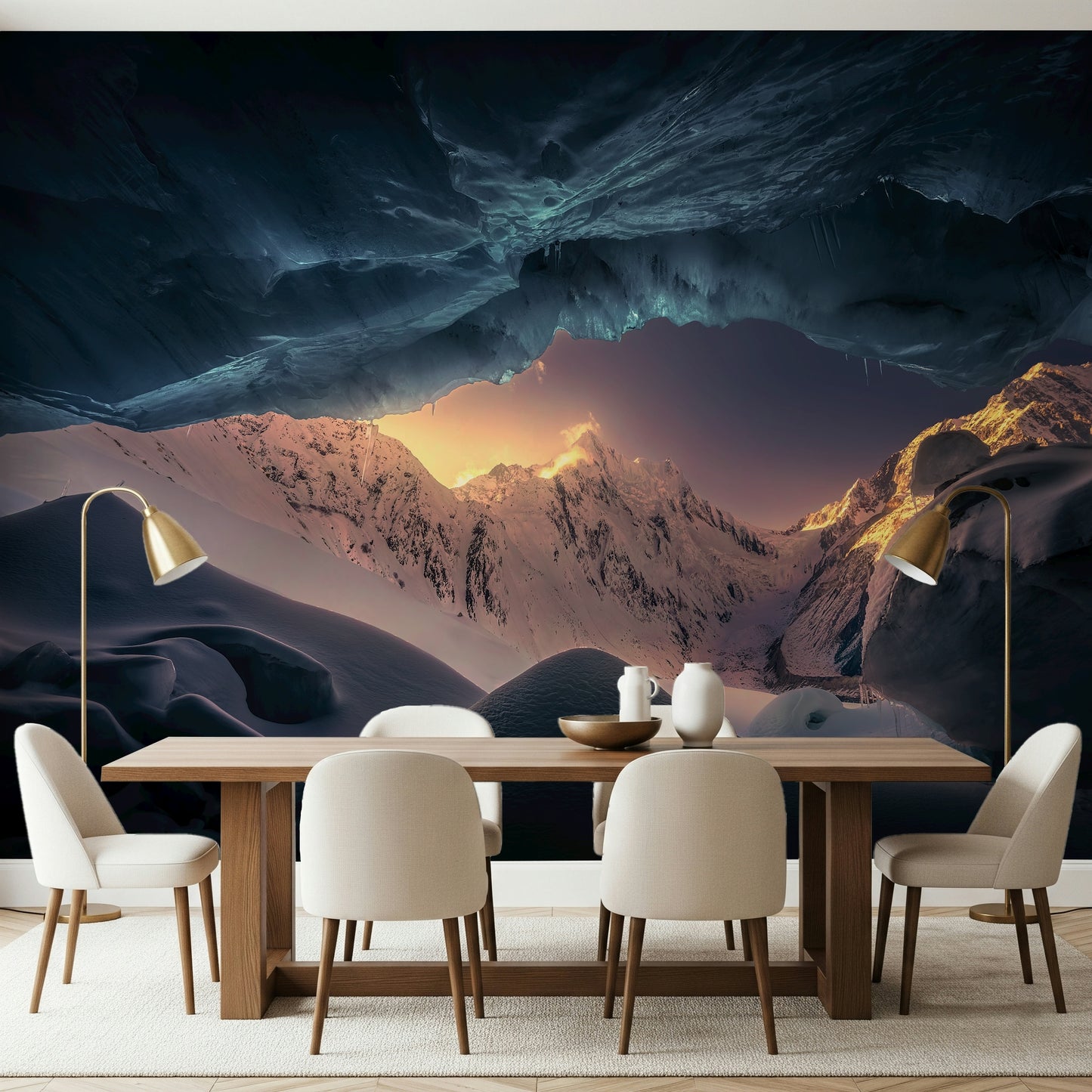 A contemplative gentle design wallpaper mural for a feature wall.