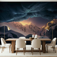 A contemplative gentle design wallpaper mural for a feature wall.