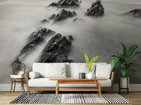 A calming serene view wallpaper mural that defines a space.