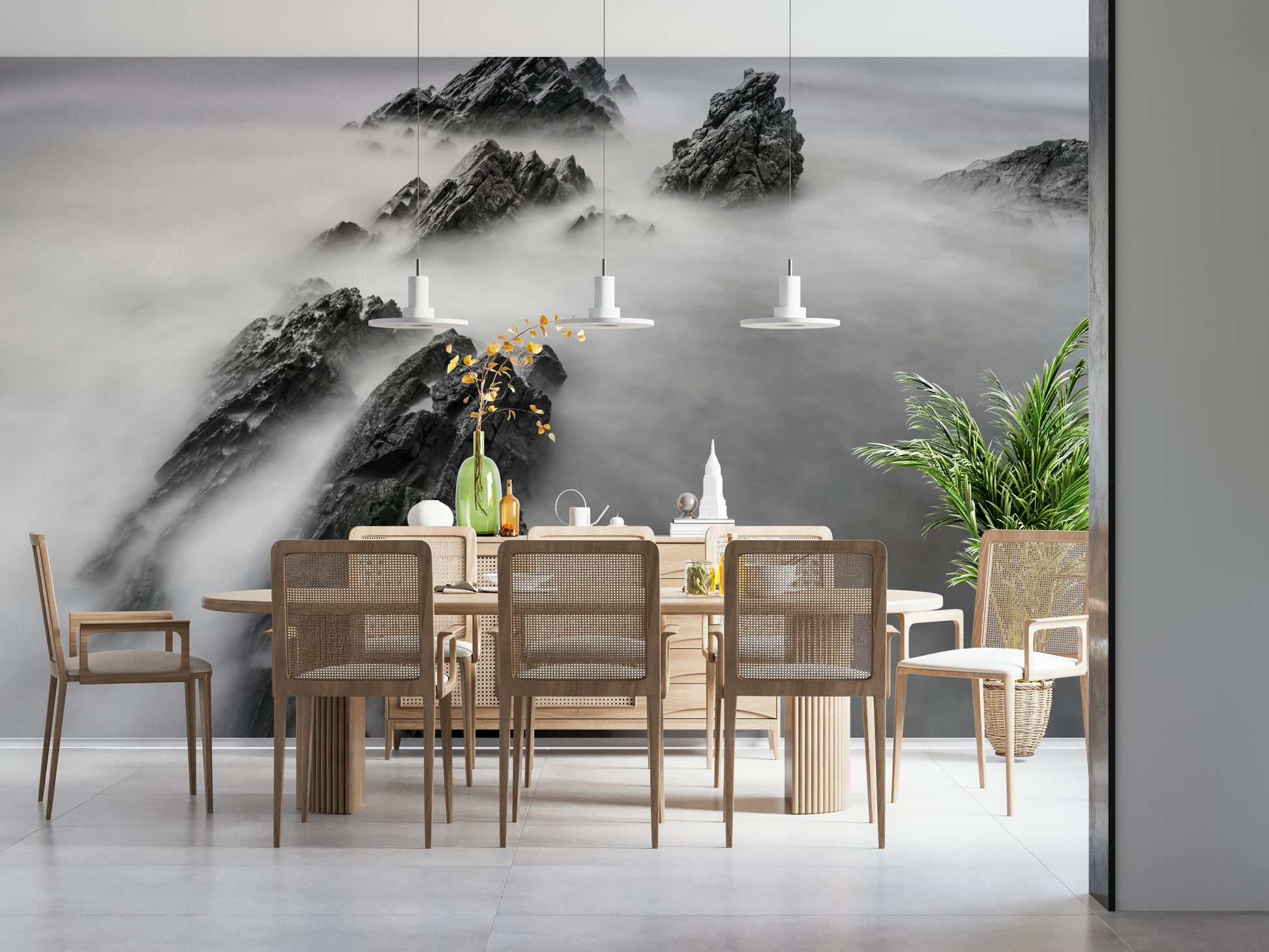 A high-quality minimalist vista wall mural for walls.