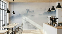 An artistic soft focus landscape mural on scenic wallpaper.