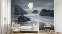 A contemplative gentle wave wallpaper mural for a feature wall.