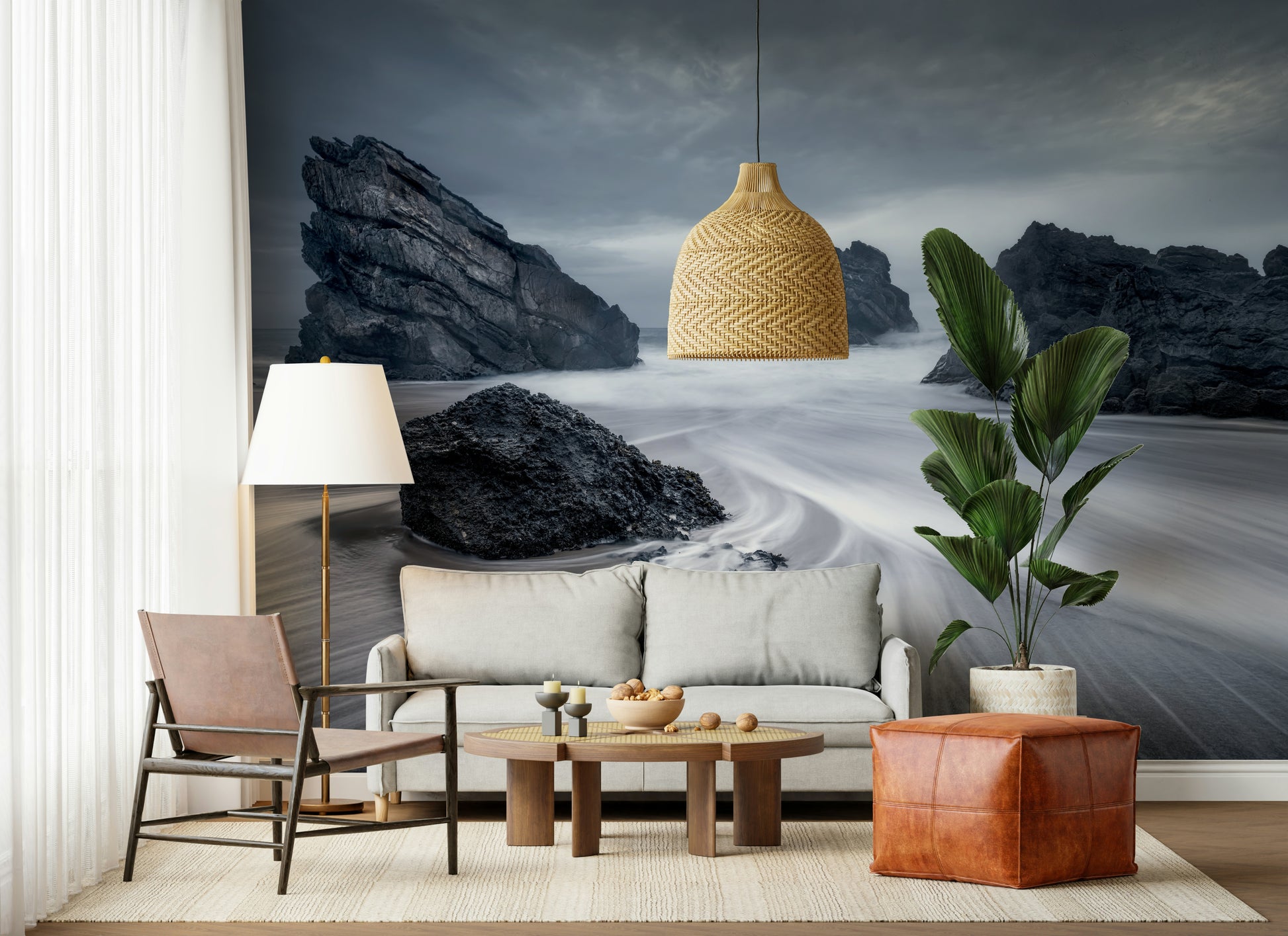 A serene flowing water wall mural for your decor.