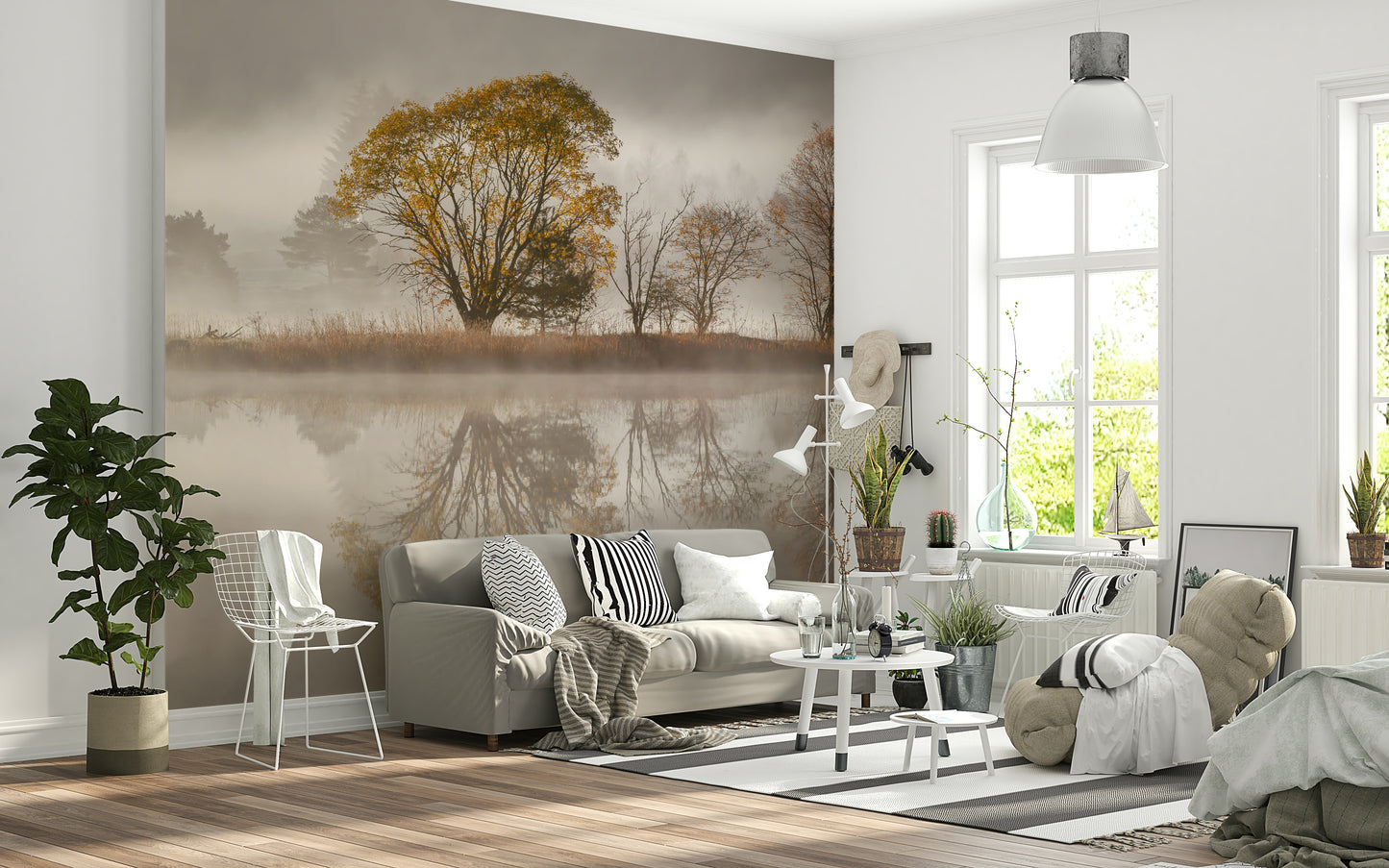 An artistic nature inspired mural for home decor.
