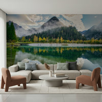 A contemplative gentle design wallpaper mural for a feature wall.