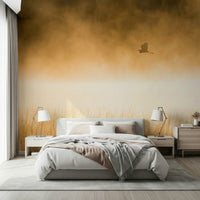 An artistic minimalist form mural for home decor.