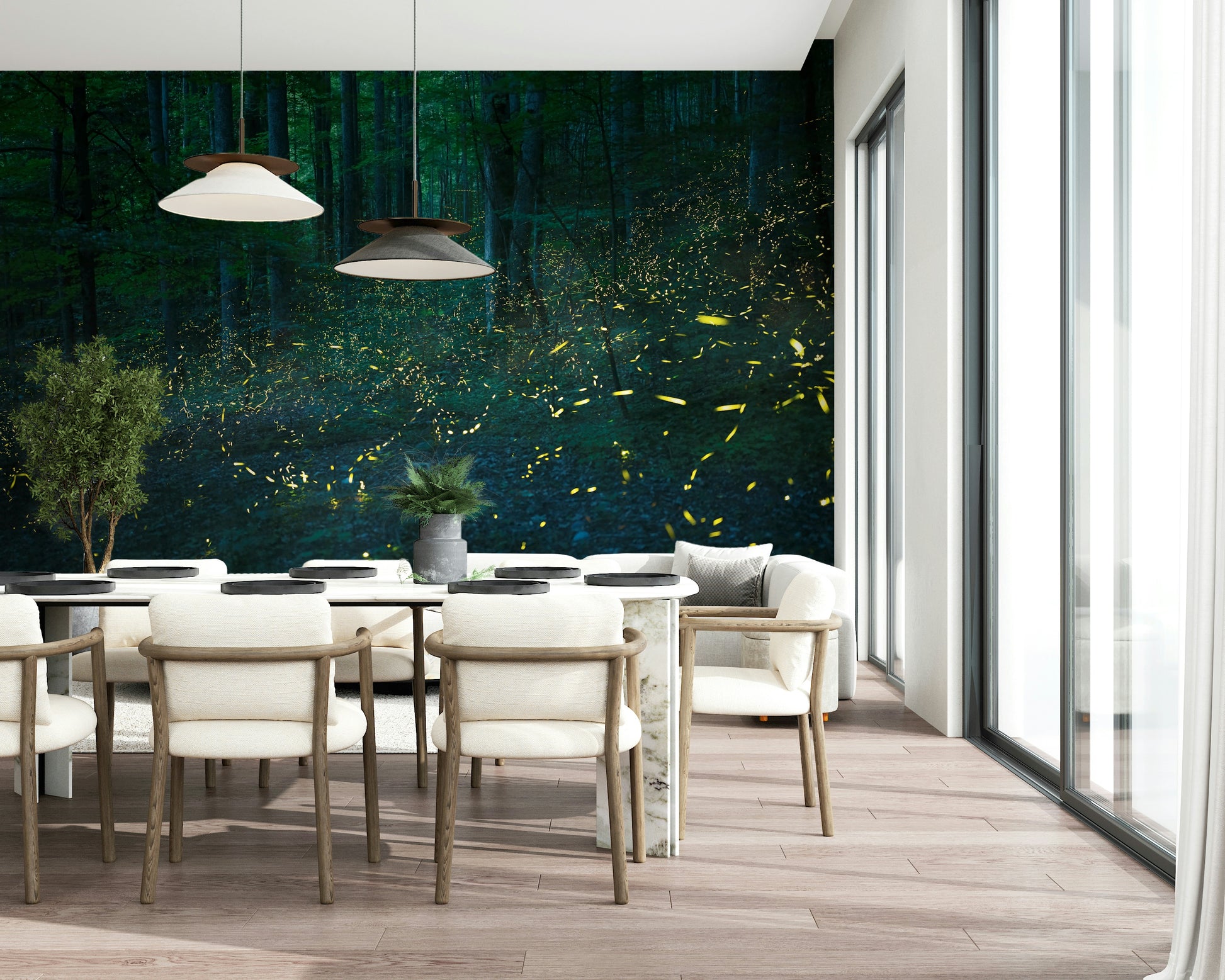 An artistic nature inspired mural for home decor.