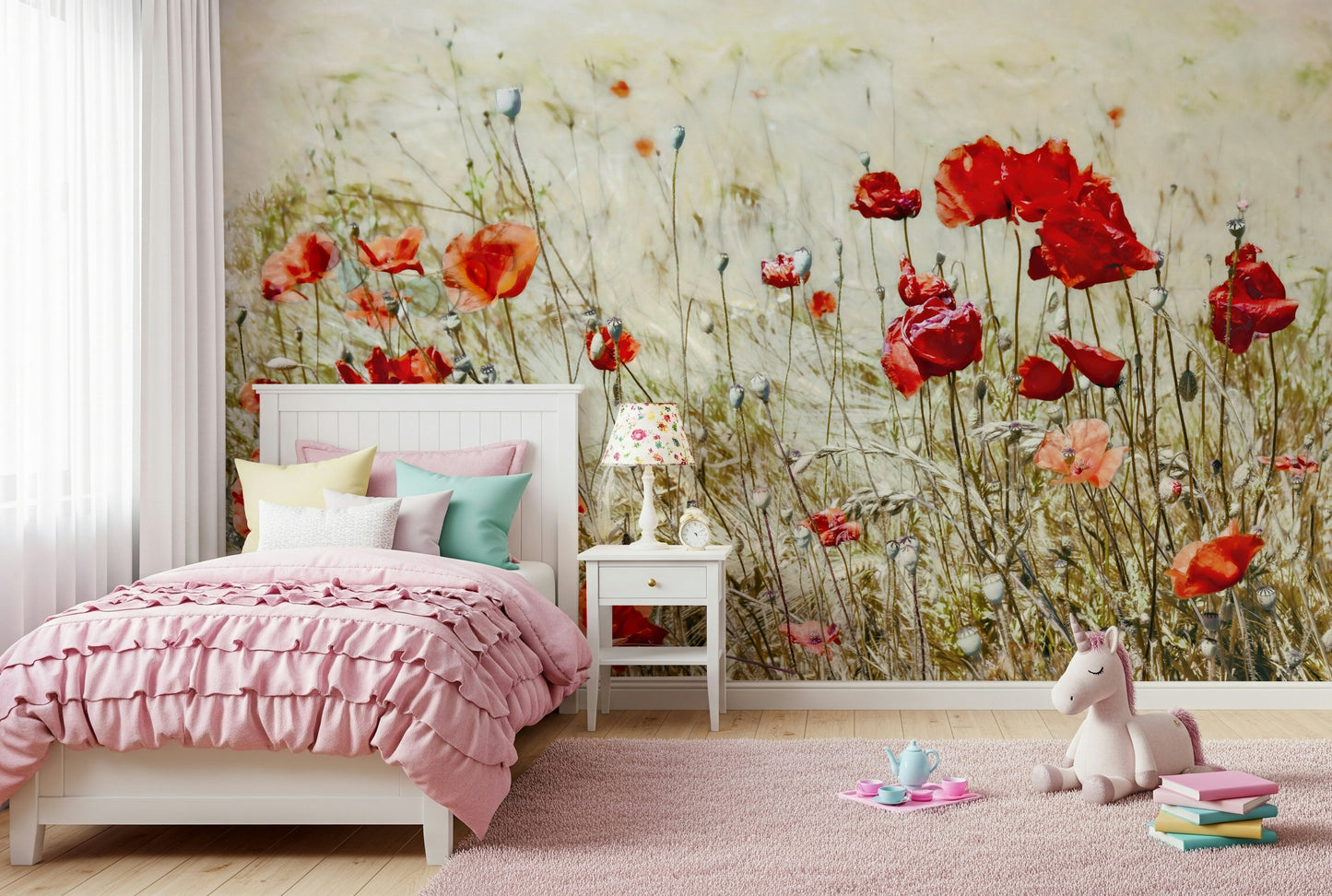 An artistic nature inspired mural for home decor.